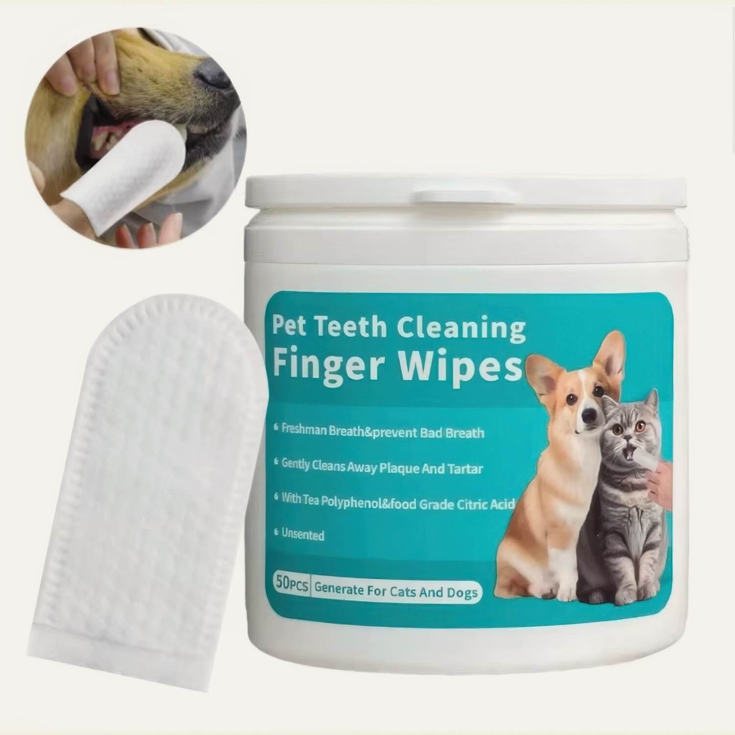 Dog Dental Wipes – For daily maintenance & fresh breath without the brush fight